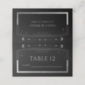 Mystical Black Silver Sun Moon Stars Weddenschap Plaatskaartje (Buitenkant ongevouwen)