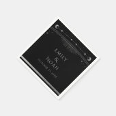 Mystical Black Silver Sun Moon Stars Weddenschap Servet (Hoek)