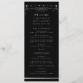 Mystical Black SIlver Sun Moon Stars Wedding Programmakaart (Voorkant)