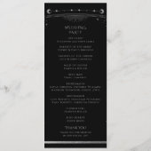 Mystical Black SIlver Sun Moon Stars Wedding Programmakaart (Achterkant)