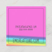 Mystical Black Unicorn (regenboog) Vierkante Visitekaartje (Achterkant)