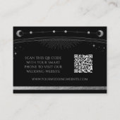 Mystical Black Wedding Website RSVP QR Code Informatiekaartje (Achterkant)
