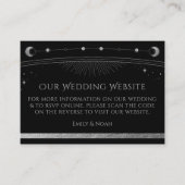 Mystical Black Wedding Website RSVP QR Code Informatiekaartje (Voorkant)