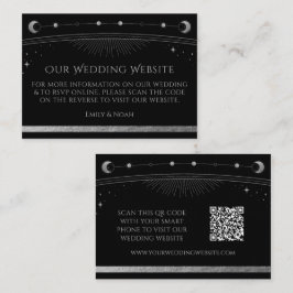 Mystical Black Wedding Website RSVP QR Code Informatiekaartje