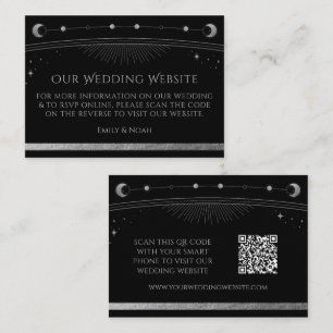 Mystical Black Wedding Website RSVP QR Code Informatiekaartje