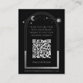 Mystical Black Wedding Website RSVP QR Code Informatiekaartje (Achterkant)