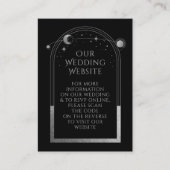 Mystical Black Wedding Website RSVP QR Code Informatiekaartje (Voorkant)