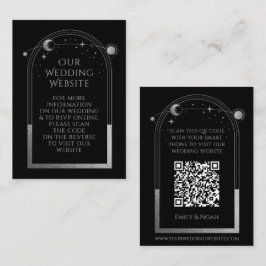 Mystical Black Wedding Website RSVP QR Code Informatiekaartje