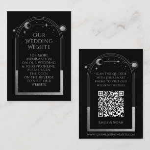 Mystical Black Wedding Website RSVP QR Code Informatiekaartje