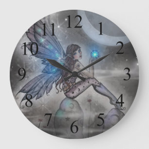 Mystical Blue Fairy Fantasy Art Grote Klok