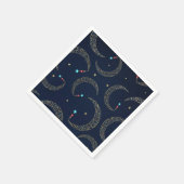 Mystical Blue Filigree Moon Celestial Party Servet (Hoek)