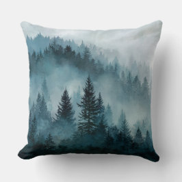 Mystical Blue Forest Serenity Pillow Kussen