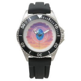Mystical Blue Gem Sunset – Spiritual Watch Design Horloge