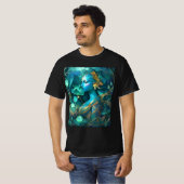 Mystical Blue Goddess Fantasy Art T-Shirt | Etheer (Voorkant volledig)