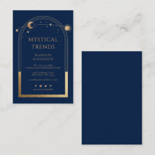 Mystical Blue Gold Sun maan astronomische ruimte Visitekaartje