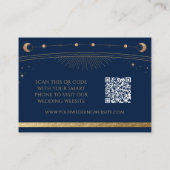 Mystical Blue Gold Weddenschap Website RSVP QR Cod Informatiekaartje (Achterkant)