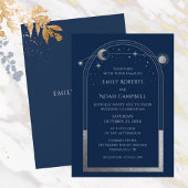 Mystical Blue Silver Sun Star Moon Astronomie Spac Kaart