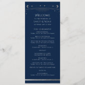 Mystical Blue Silver Sun Star Moon Space Weddensch Programmakaart (Voorkant)