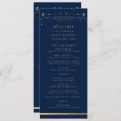 Mystical Blue Sun Star Moon Astronomy Weddenschap Programmakaart (Voorkant / Achterkant)