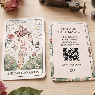 Mystical Blush Tattoo Artist Tarot Design Visitekaartje