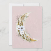mystical bohian moon baby shower Invitation (Achterkant)