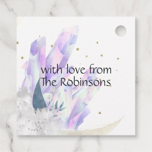 Mystical Boho Crystal Moon Wedding Bedankjes Labels (Achterkant)