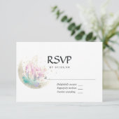Mystical Boho Crystal Moon Wedding RSVP Kaartje (Staand voorkant)