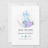 Mystical Boho Crystal Moon Wedding Save the Date (Voorkant)