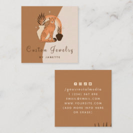 Mystical Boho Leopard Cheetah Handmade Jewelry Vierkante Visitekaartje