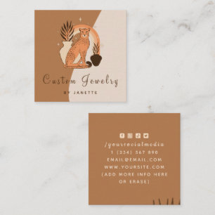 Mystical Boho Leopard Cheetah Handmade Jewelry Vierkante Visitekaartje