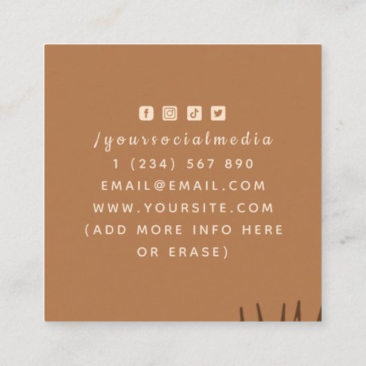 Mystical Boho Leopard Cheetah Handmade Jewelry Vierkante Visitekaartje (Achterkant)