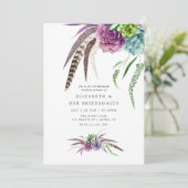 Mystical Boho Succulent Bridesmaids Luncheon Kaart (Staand voorkant)