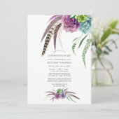 Mystical Boho Succulent Celebration of Life Foto Kaart (Staand voorkant)