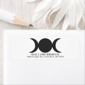 Mystical Boho Triple Moon Wicca Return Address Lab Etiket (Insitu)