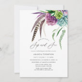 Mystical Boho Waterverf Succulent Sip en Zie Kaart (Voorkant)