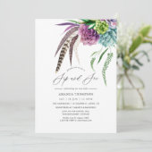 Mystical Boho Waterverf Succulent Sip en Zie Kaart (Staand voorkant)