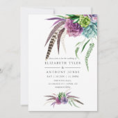 Mystical Boho Waterverf Succulent Wedding Kaart (Voorkant)