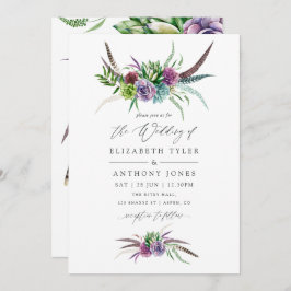 Mystical Boho Waterverf Succulent Wedding Kaart
