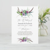 Mystical Boho Waterverf Succulent Wedding Programmakaart (Staand voorkant)