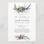Mystical Boho Waterverf Succulent Wedding Programmakaart (Voorkant)