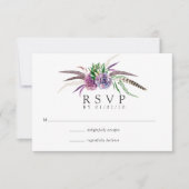 Mystical Boho Waterverf Succulent Wedding RSVP Kaartje (Voorkant)