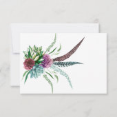Mystical Boho Waterverf Succulent Wedding RSVP Kaartje (Achterkant)