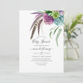 Mystical Boho Waterverf Succulents Baby shower Kaart (Staand voorkant)