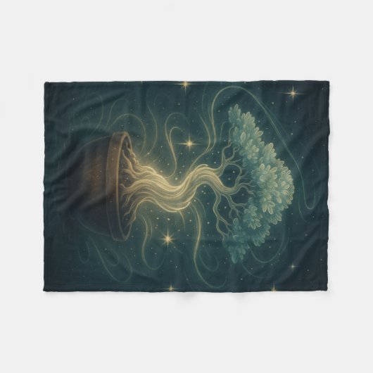 Mystical Bonsai Spirit Throw Blanket – Enchanted  Fleece Deken (Voorkant (Horizontaal))