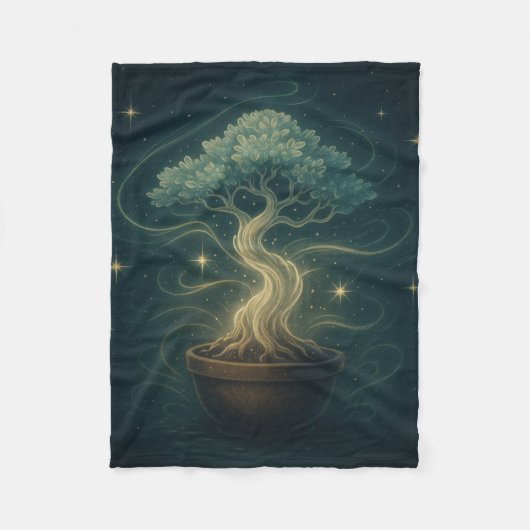 Mystical Bonsai Spirit Throw Blanket – Enchanted  Fleece Deken (Voorkant)