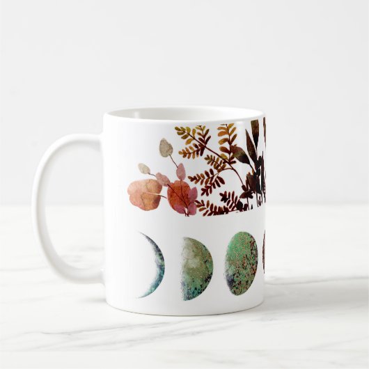 Mystical Botanical Autumn Moon Cycle Bouquet Koffiemok (Links)