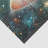 Mystical Cat Among the Blooms Whimsical Decoupage Tissuepapier (Detail)