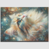 Mystical Cat Among the Blooms Whimsical Decoupage Tissuepapier (Voorkant)