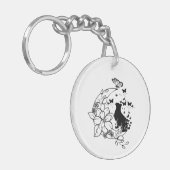 Mystical Cat and Moon Sleutelhanger (Voorkant Links)