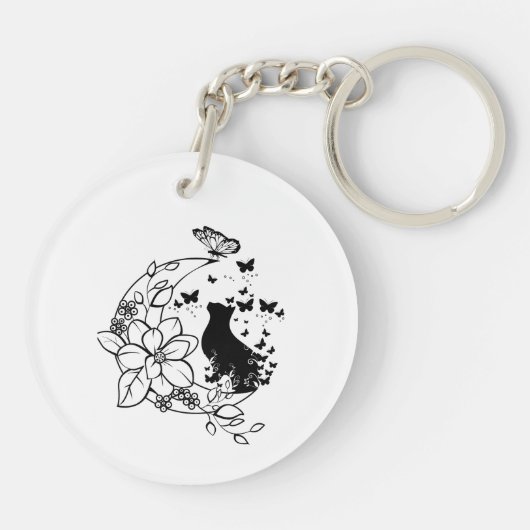 Mystical Cat and Moon Sleutelhanger (Achterkant)